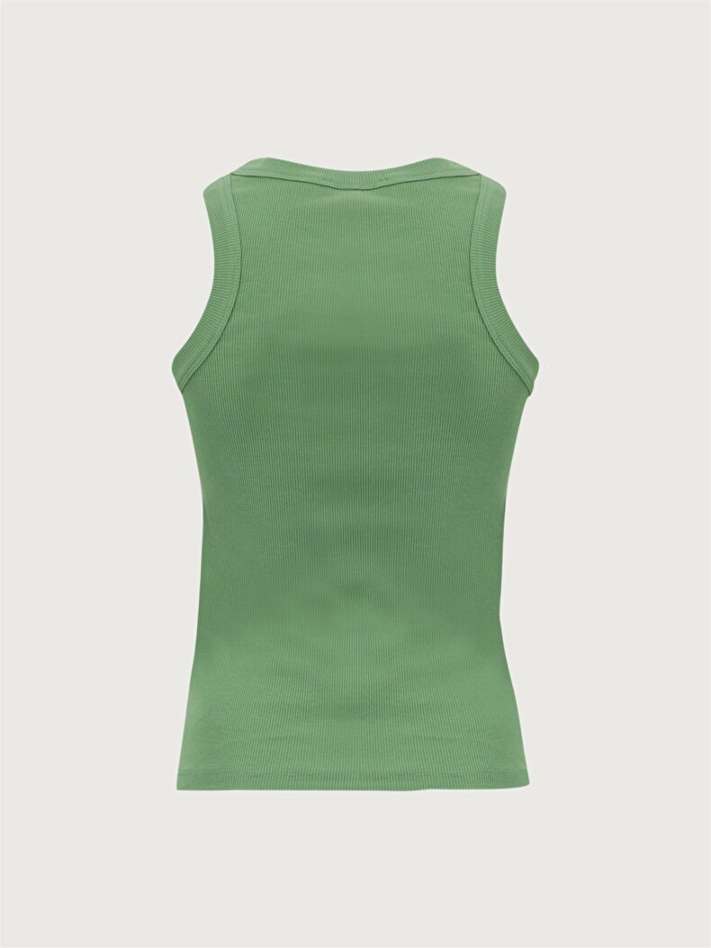 Ribbed Halter Collar Grau Unterhemd