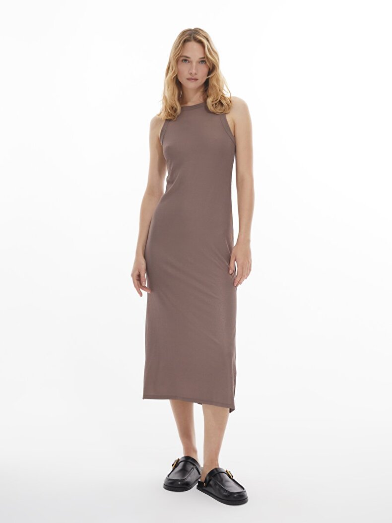 Split Ribbed Midi Li̇la Klei̇d Split Ribbed Midi Li̇la Klei̇d