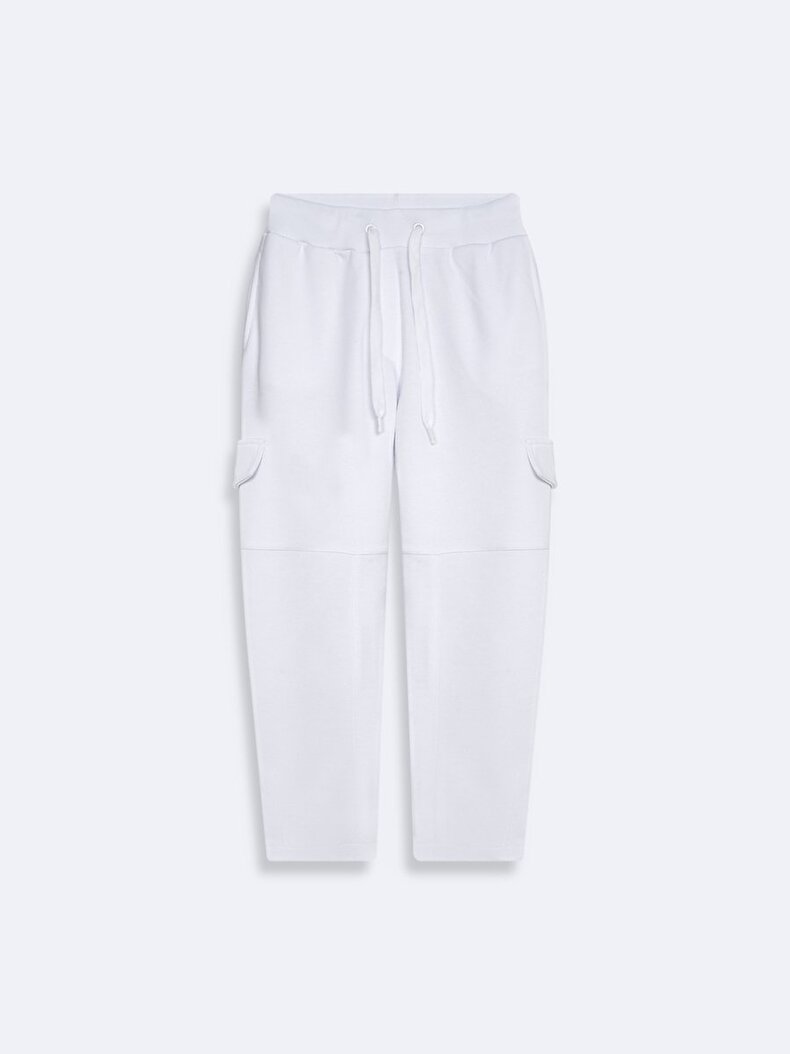 Cargo Jogger White Trousers
