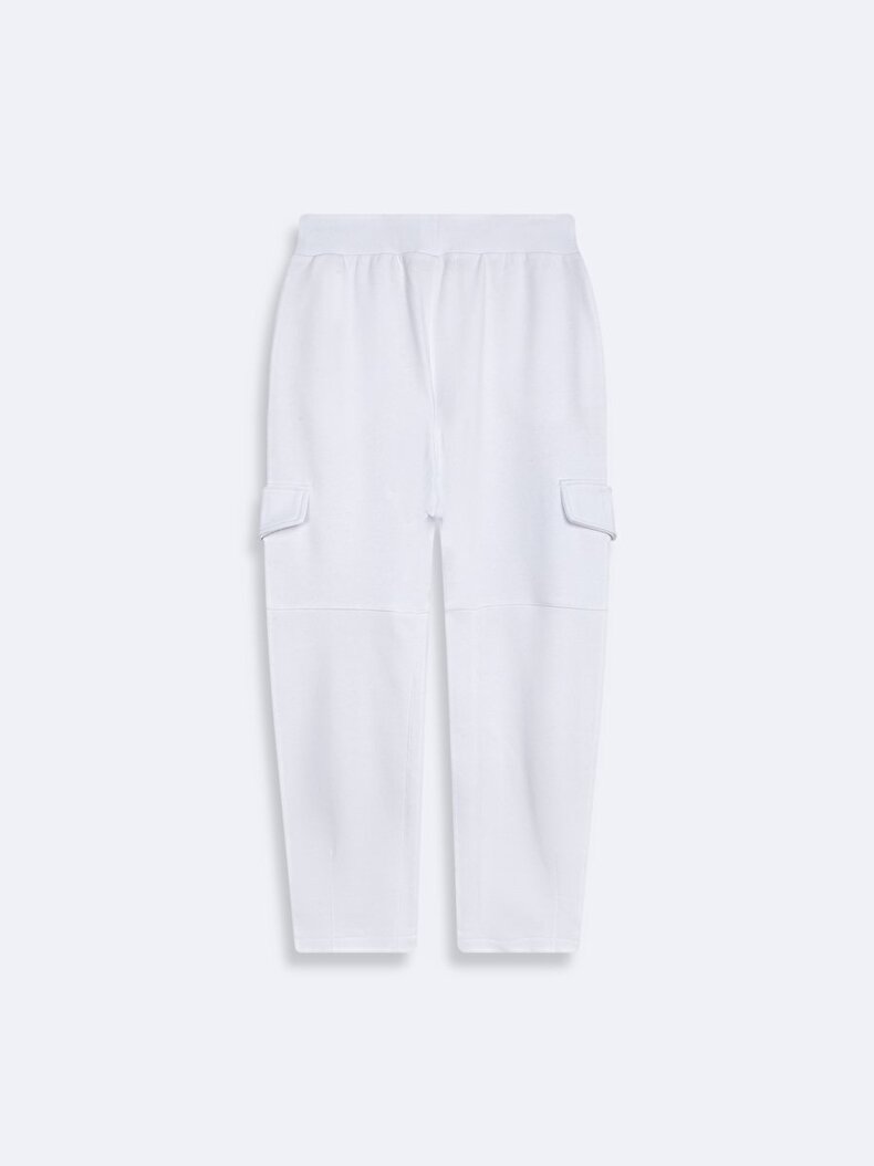 Cargo Jogger White Trousers