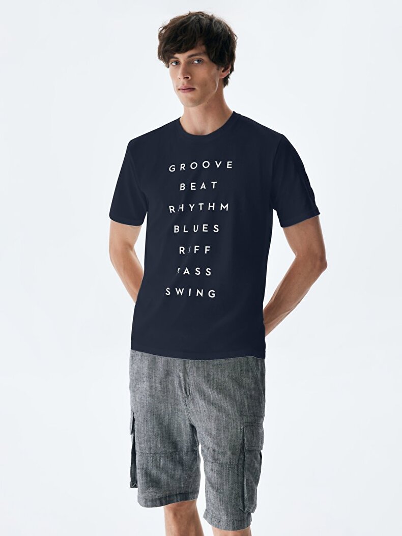 Print Navy T-shirt