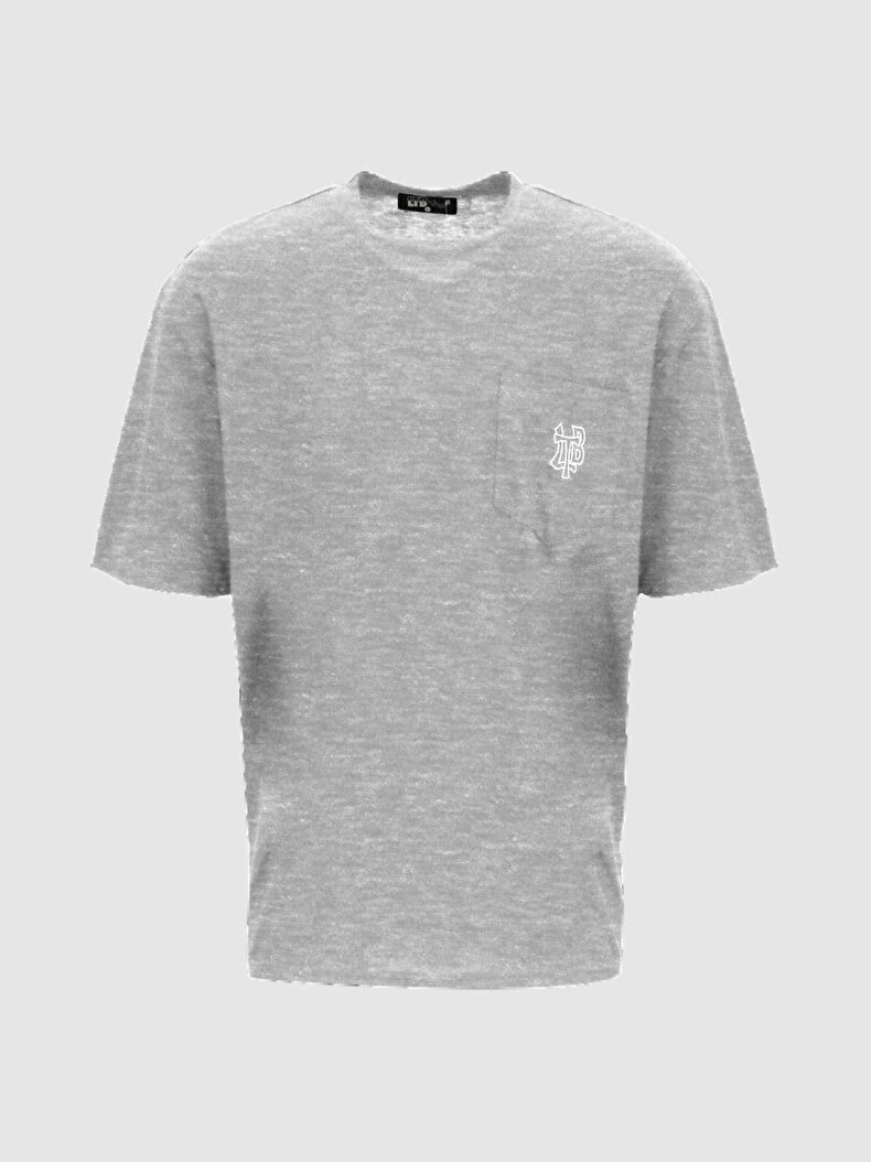With Pockets With Print Grau T-shirt