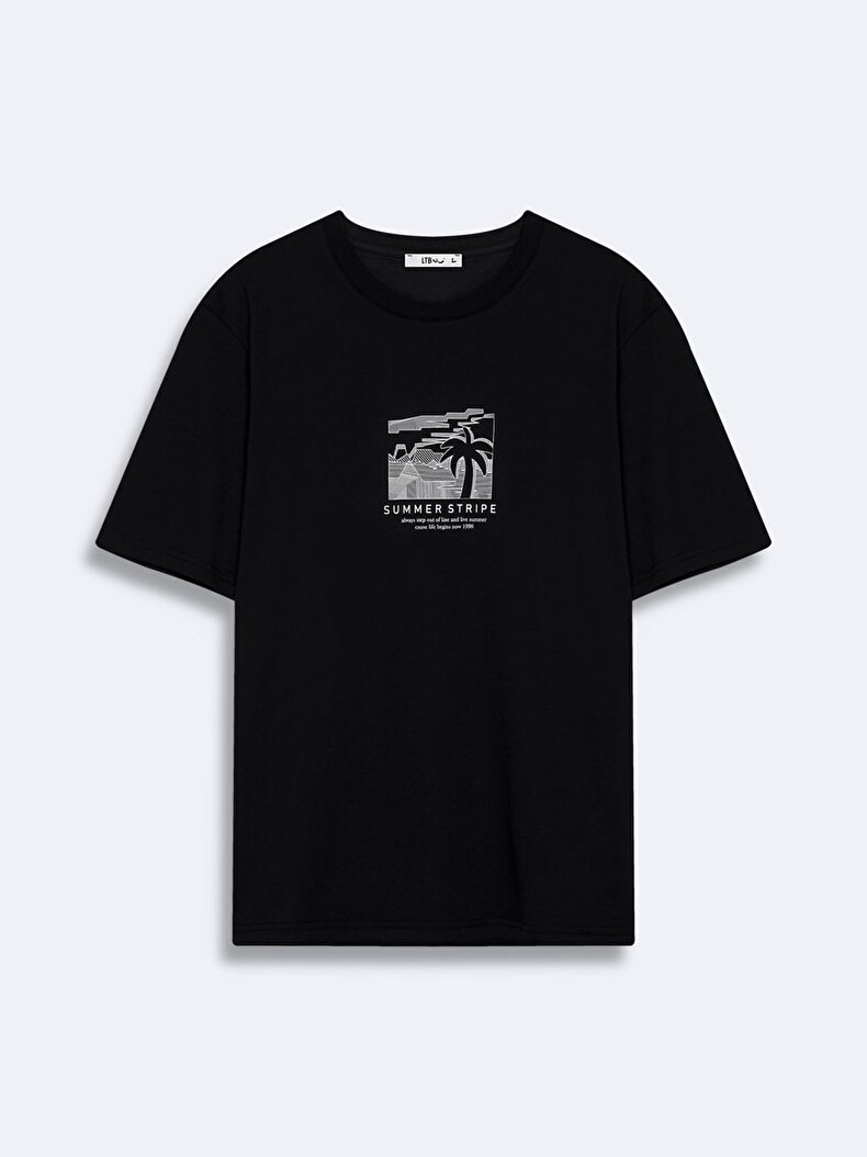 Photo Print With Print Black T-shirt