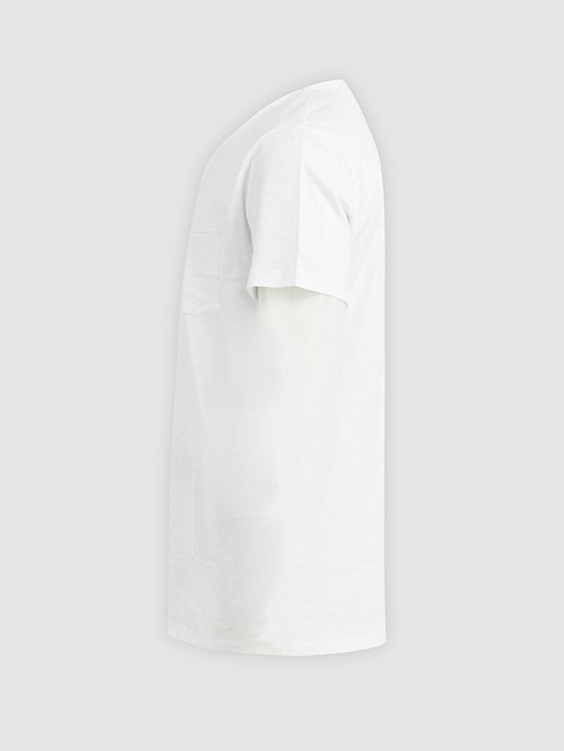 V-neck With Pockets White T-shirt
