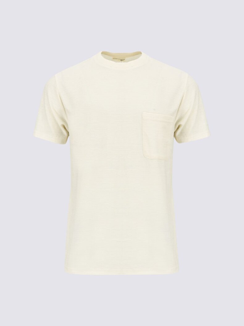 With Pockets Textured White T-shirt