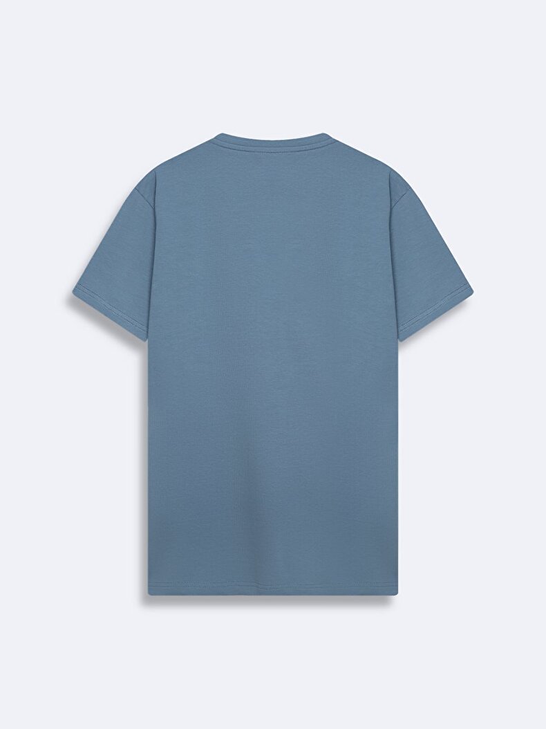 Basic Slim Fit Blue T-shirt