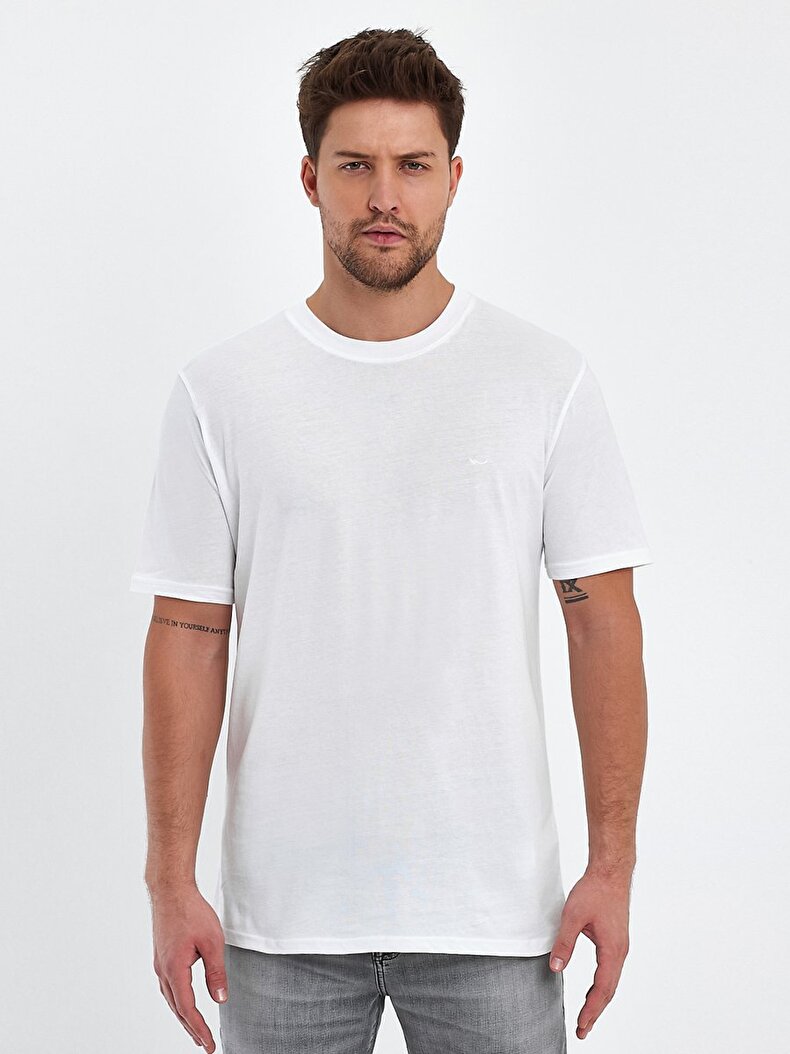 Crew Neck Basic White T-shirt
