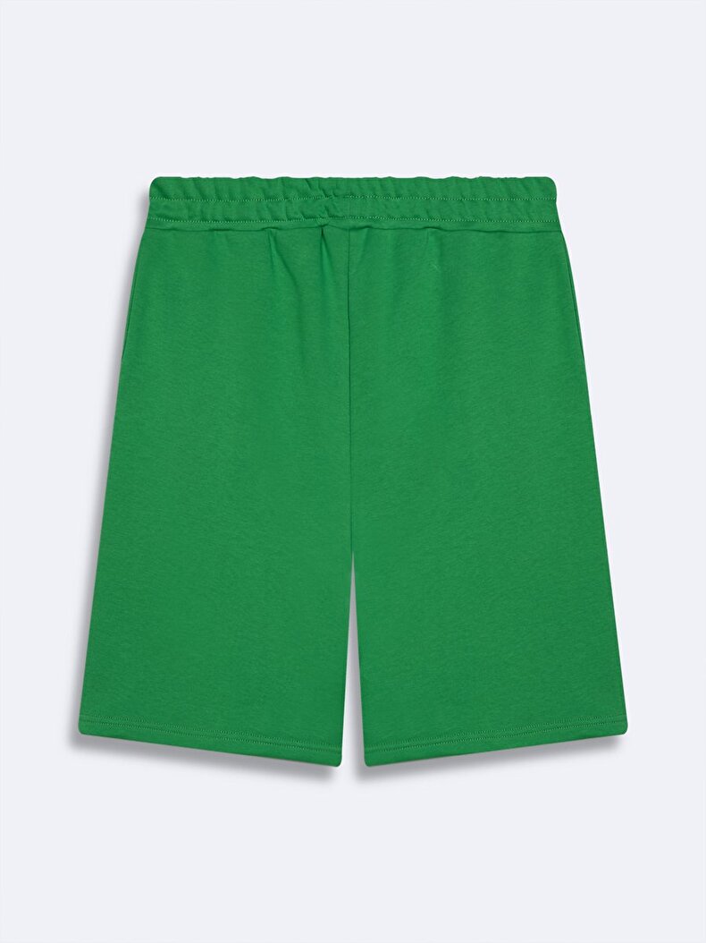 With Print Green Shorts