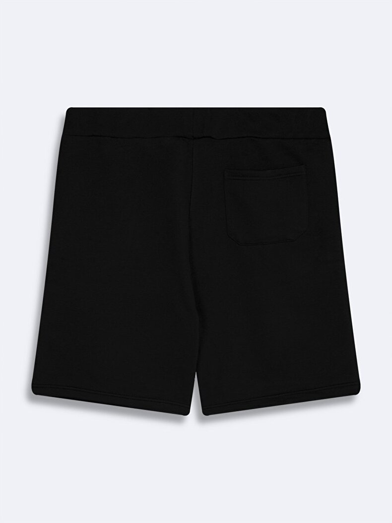 Print Black Shorts
