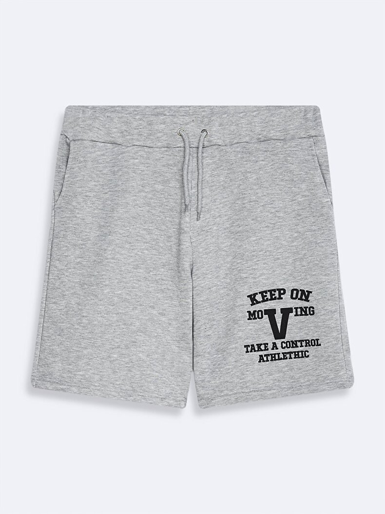 Print Grey Shorts