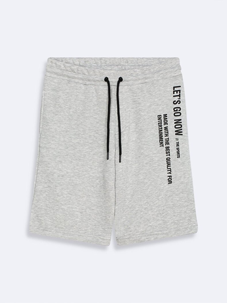 Contrast Print Grey Shorts