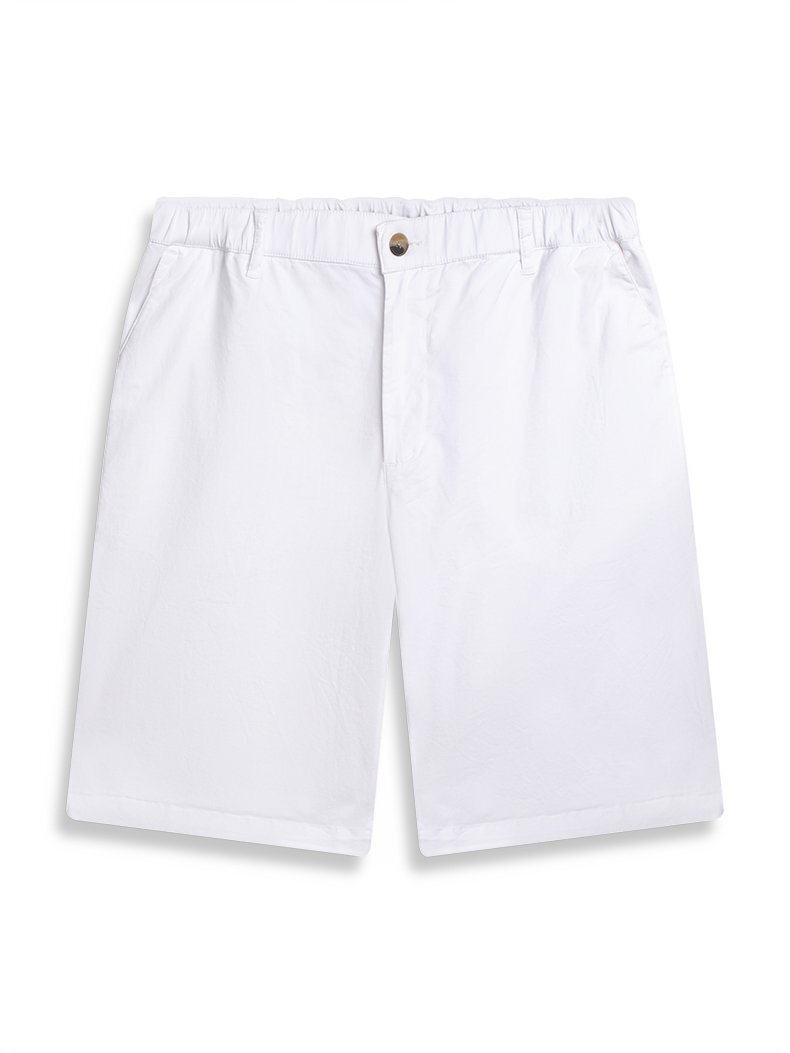 Basic Midi Regular Gabardine White Shorts