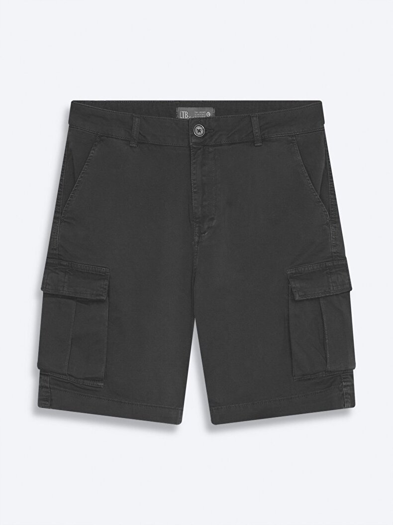 Basıc Gabardin Regular Kargo Antrasit Şort