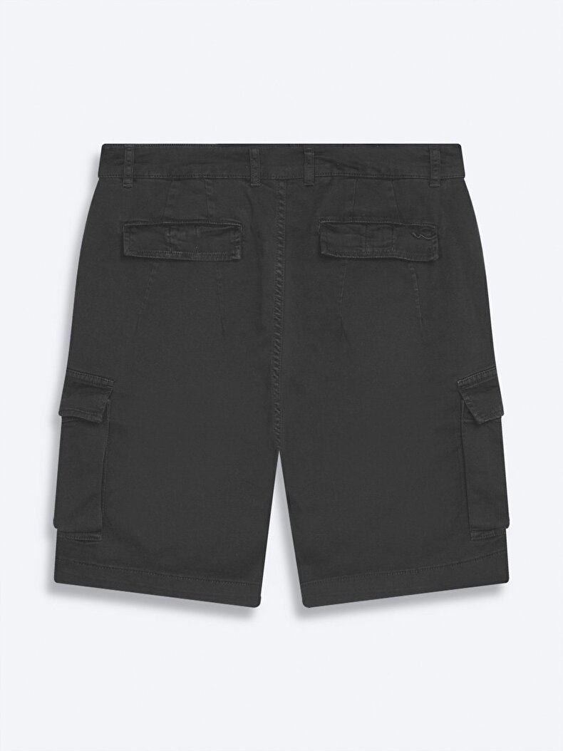Basıc Gabardin Regular Kargo Antrasit Şort