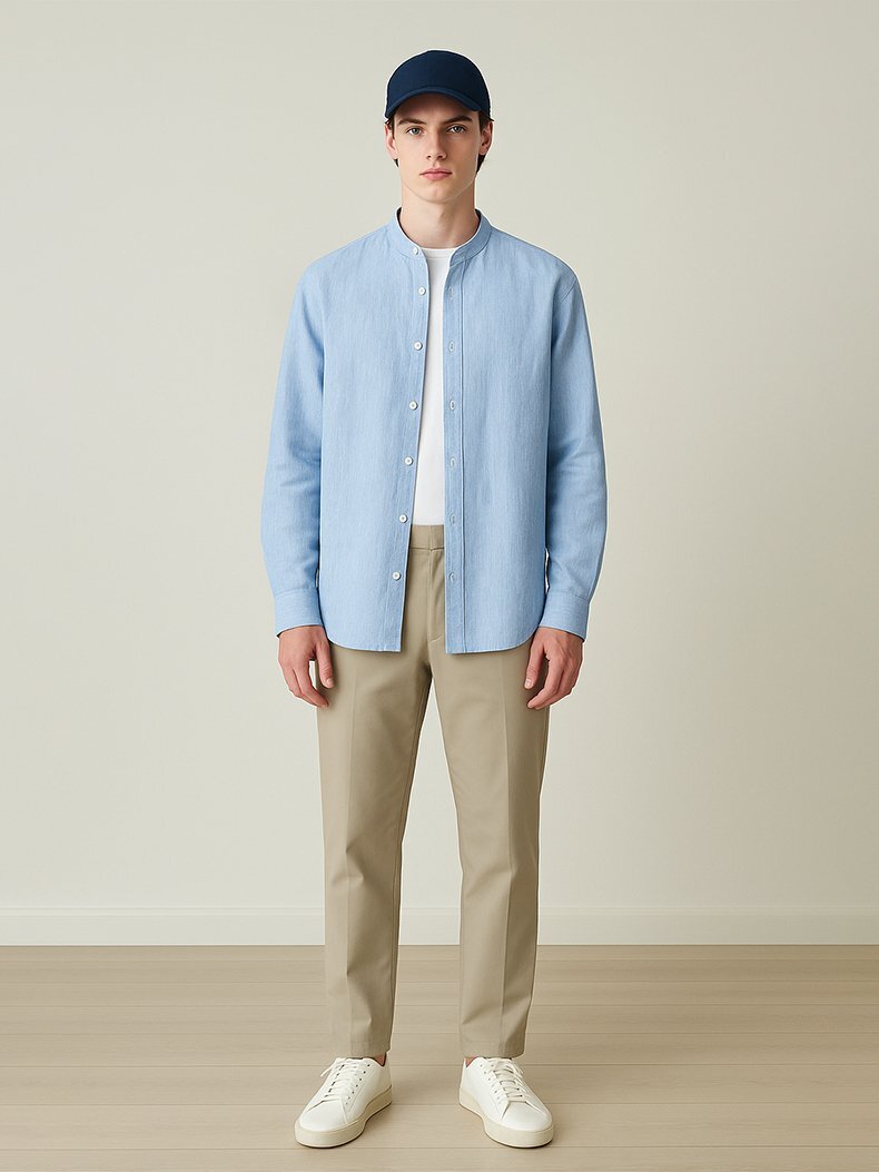 Gabardine Regular Beige Trousers