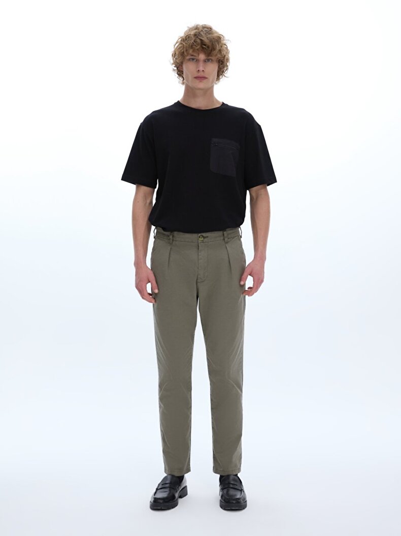 Basıc Gabardin Regular Yeşil Pantolon