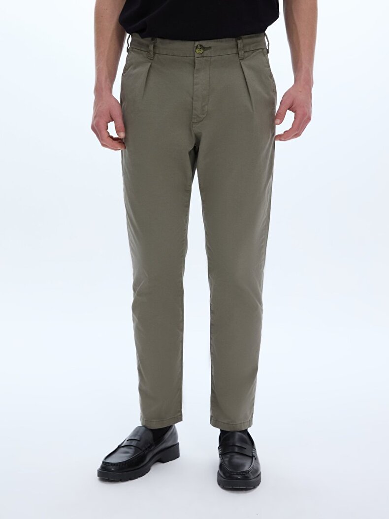 Basıc Gabardin Regular Yeşil Pantolon