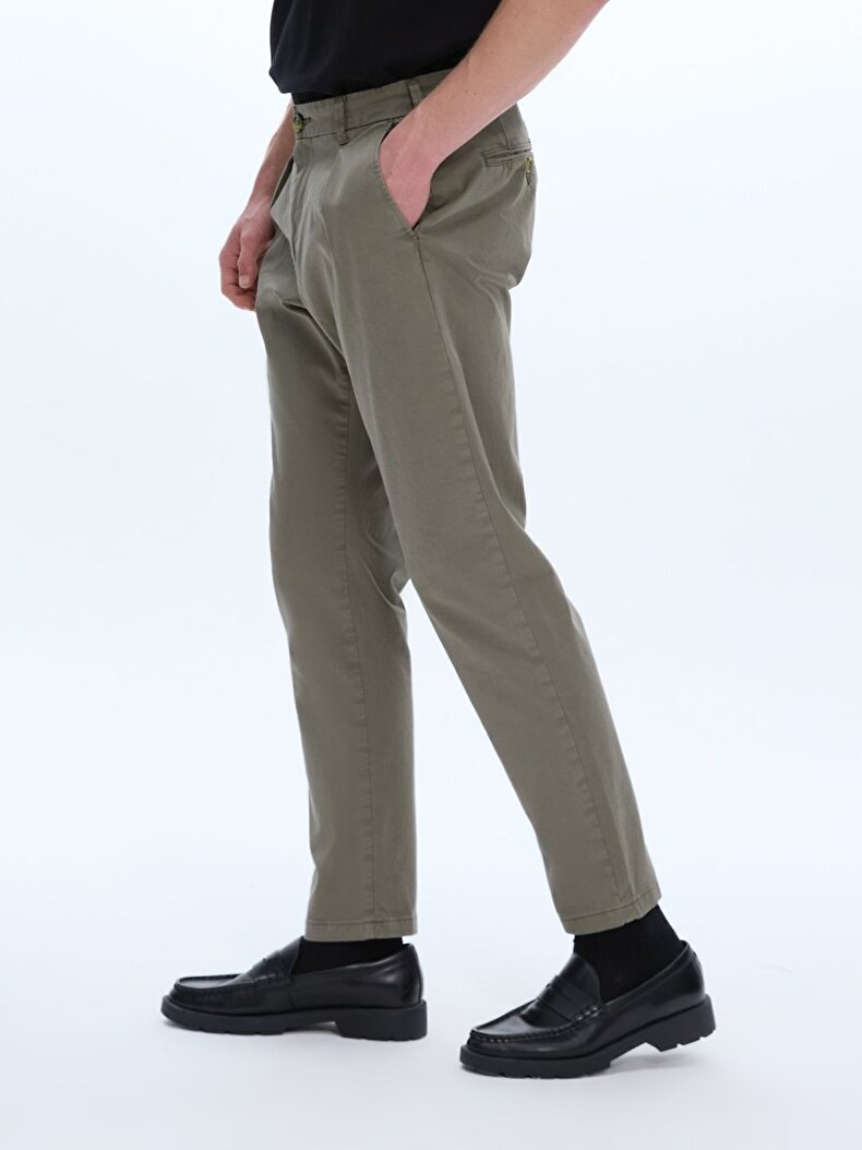 Basıc Gabardin Regular Yeşil Pantolon