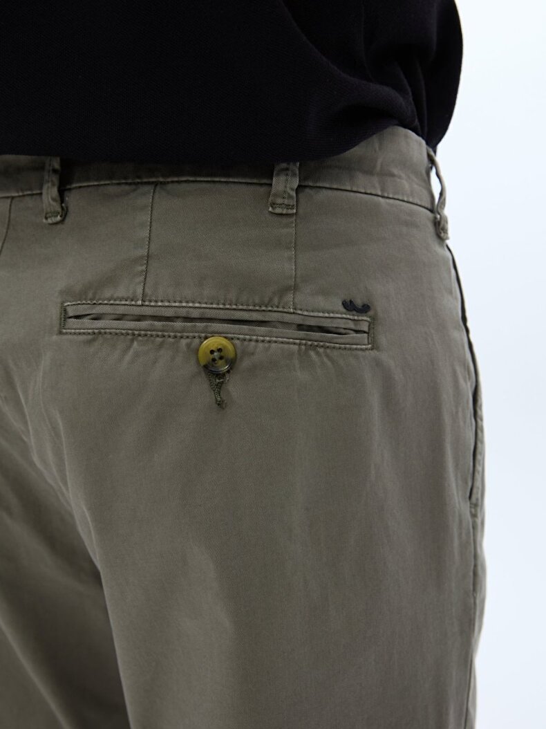 Basıc Gabardin Regular Yeşil Pantolon