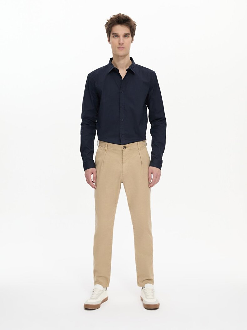 Basıc Gabardin Regular Bej Pantolon