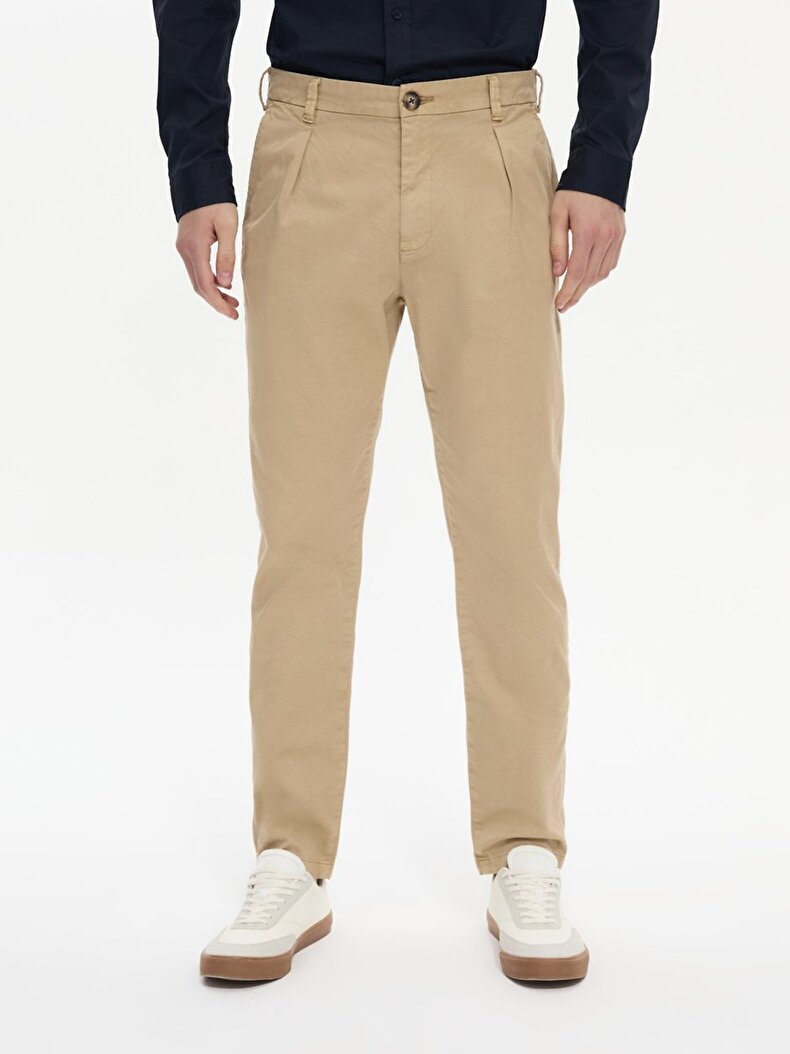 Basıc Gabardin Regular Bej Pantolon
