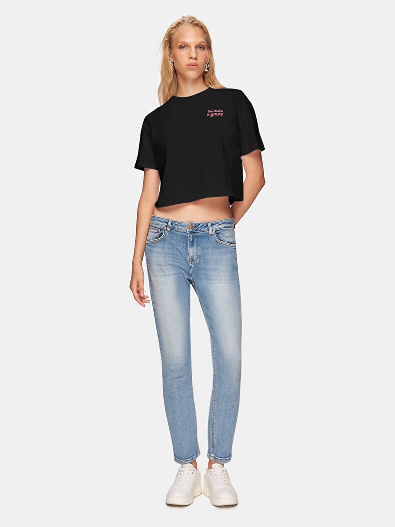 Crop Siyah T-shırt