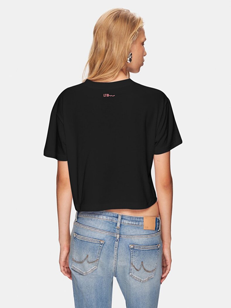 Crop Siyah T-shırt