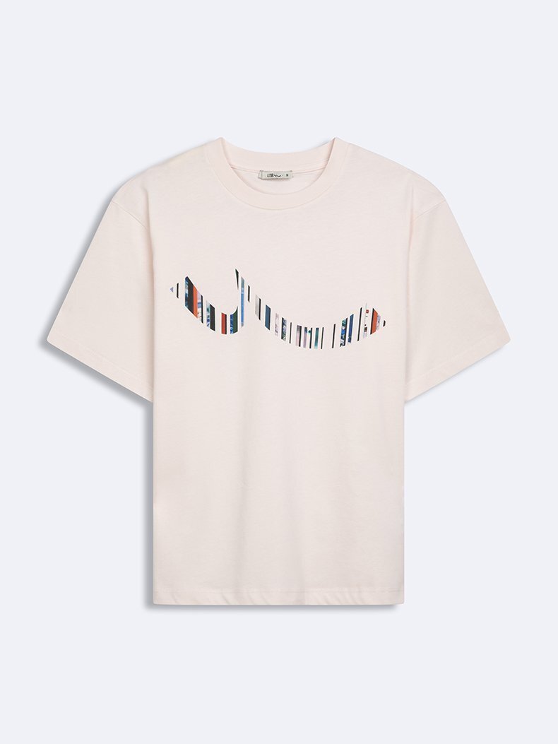 Sign With Print Short Sleeve Regular Lilac T-shirt