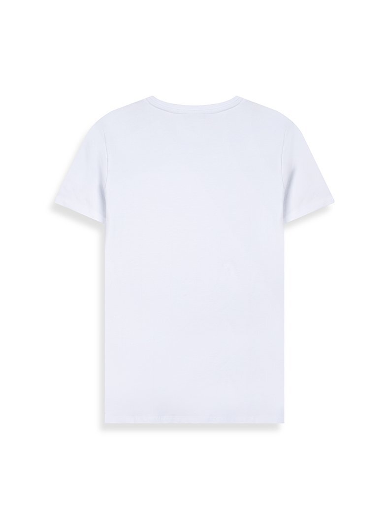 Short Sleeve Basic Crew Neck Slim White T-shirt