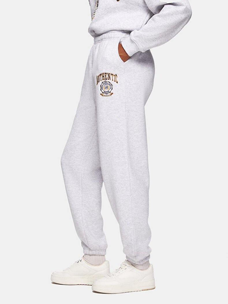 Slogan Baskılı Jogger Relaxed Gri Eşofman