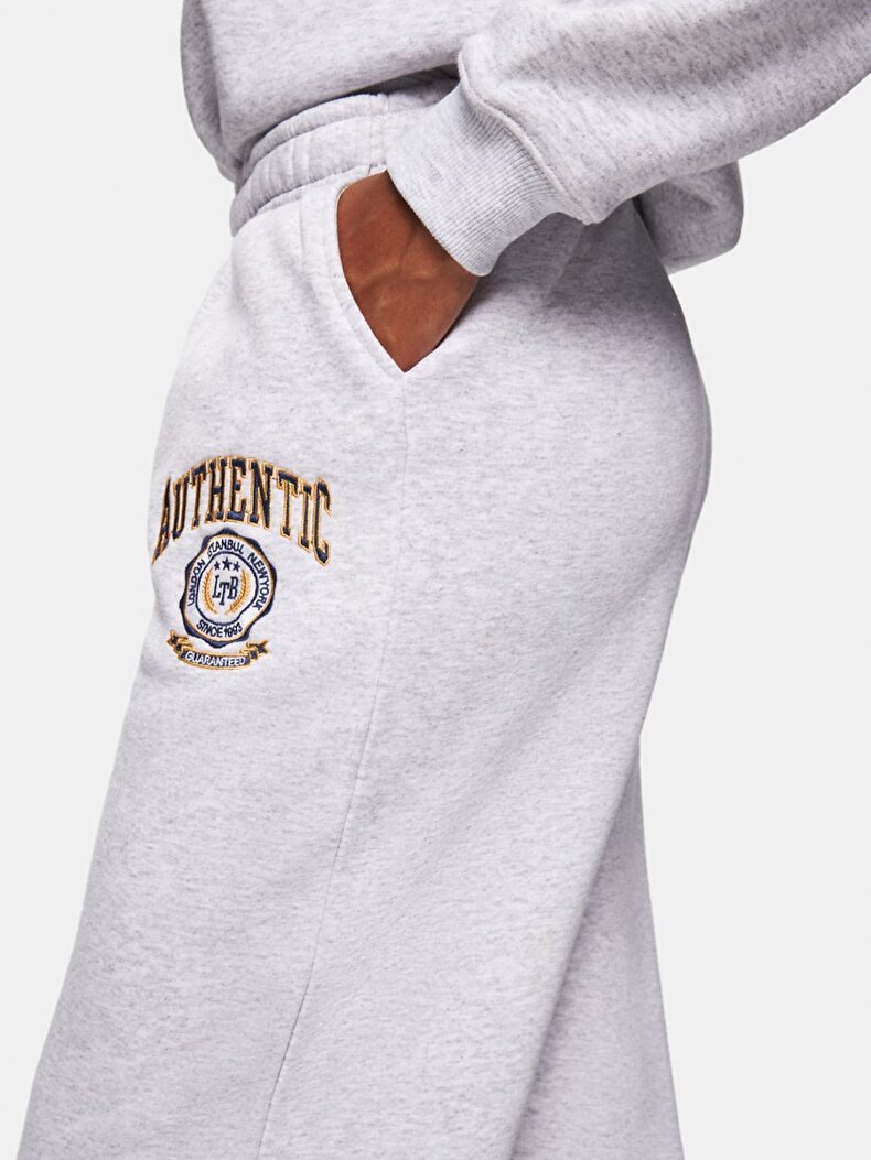 Slogan Baskılı Jogger Relaxed Gri Eşofman