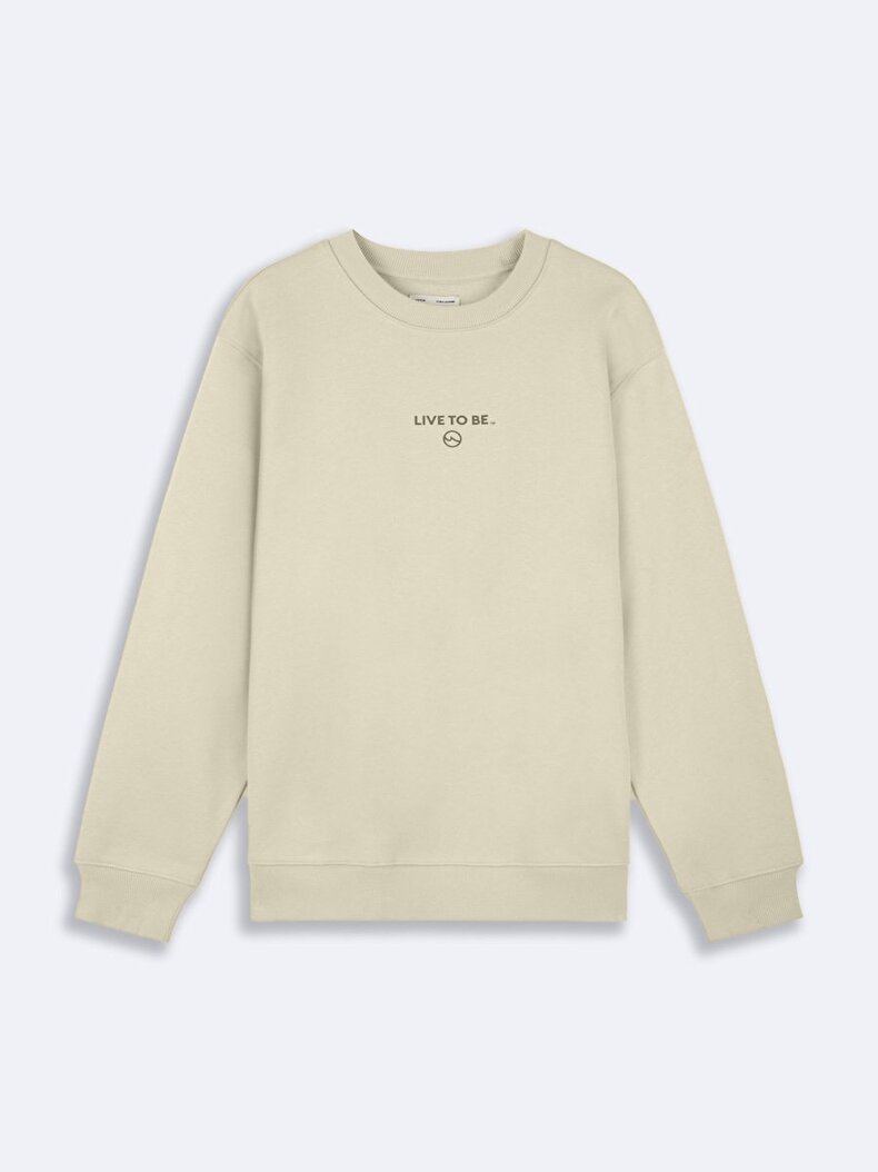 Baskılı Regular Bej Sweatshırt