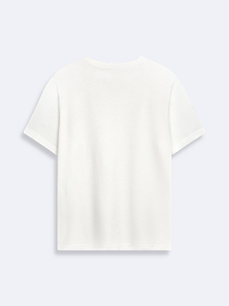 Print With Patch White T-shirt