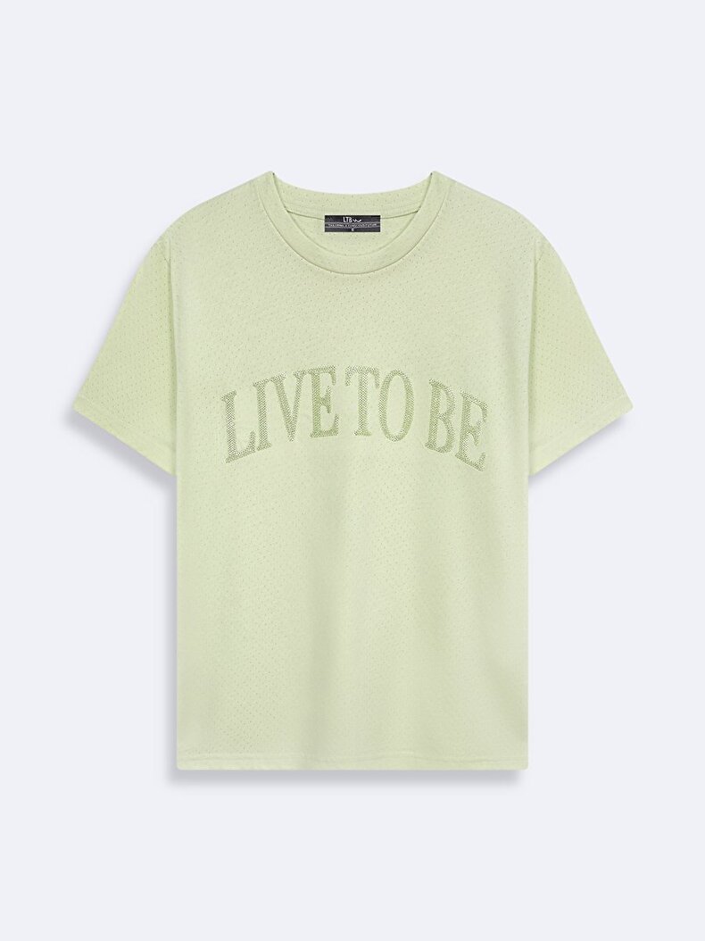 Print With Patch Green T-shirt