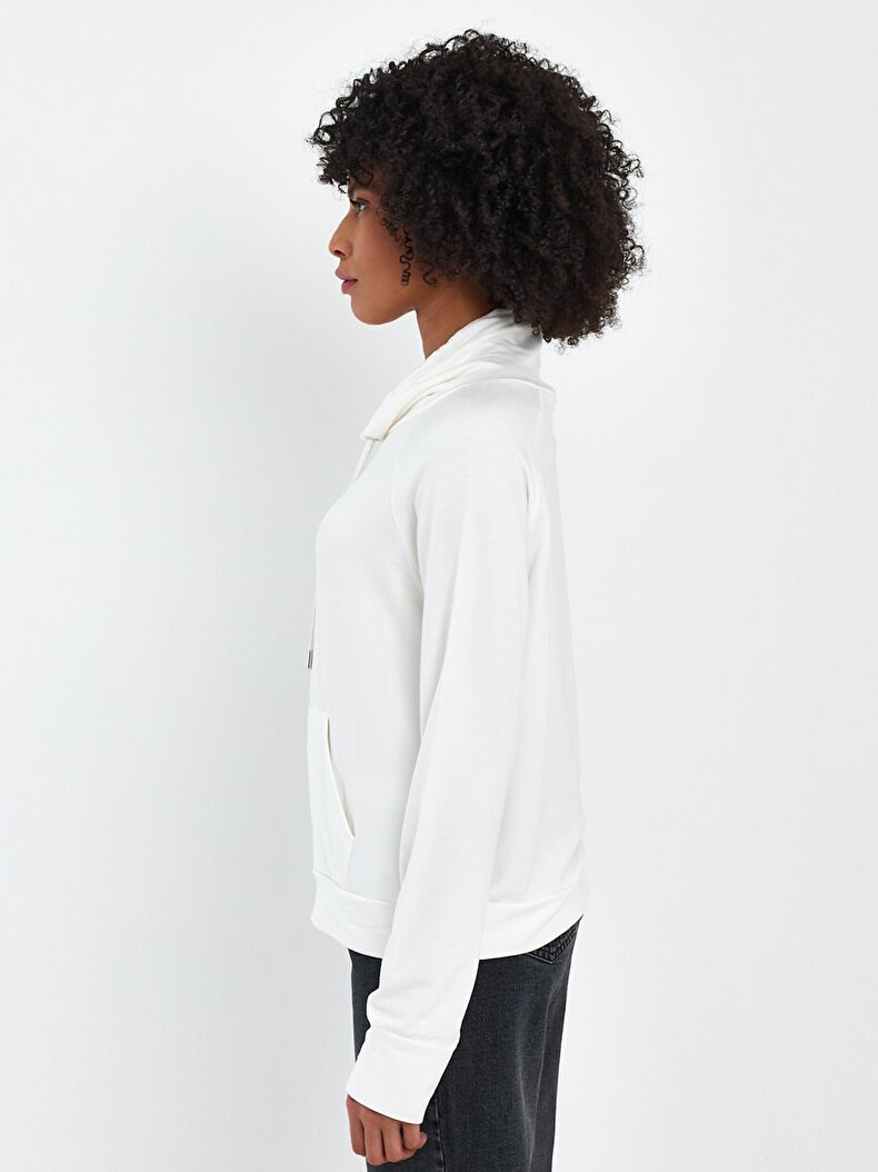 Pouch Pocket With Pockets White Sweatshirt