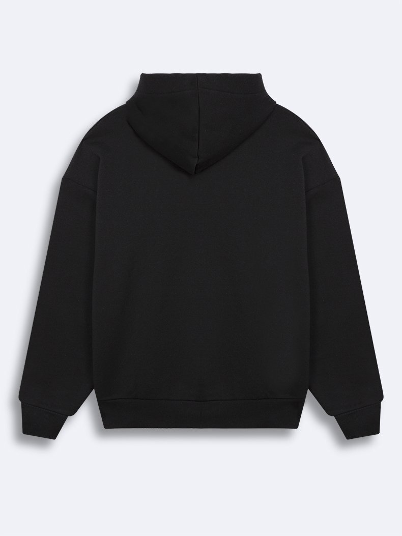 Siyah Sweatshırt Fermuarlı Kapüşonlu