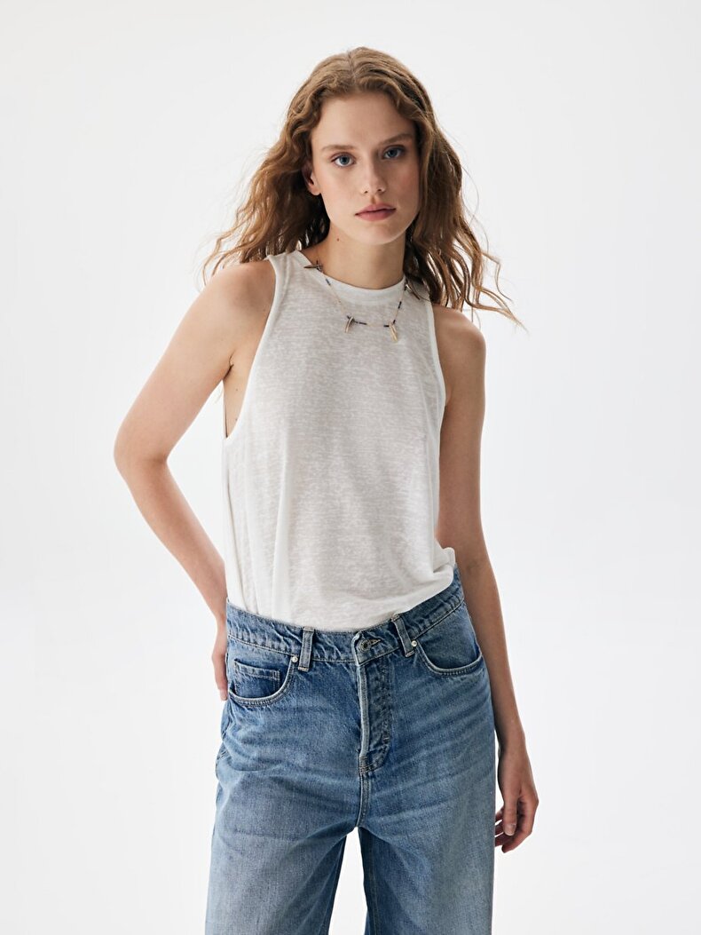 Striped Print V-neck Basic Dust Athlete