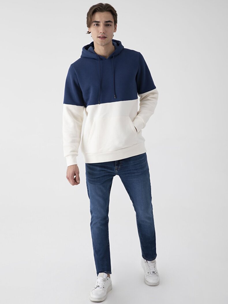 With Hood Navy Sweatshirt