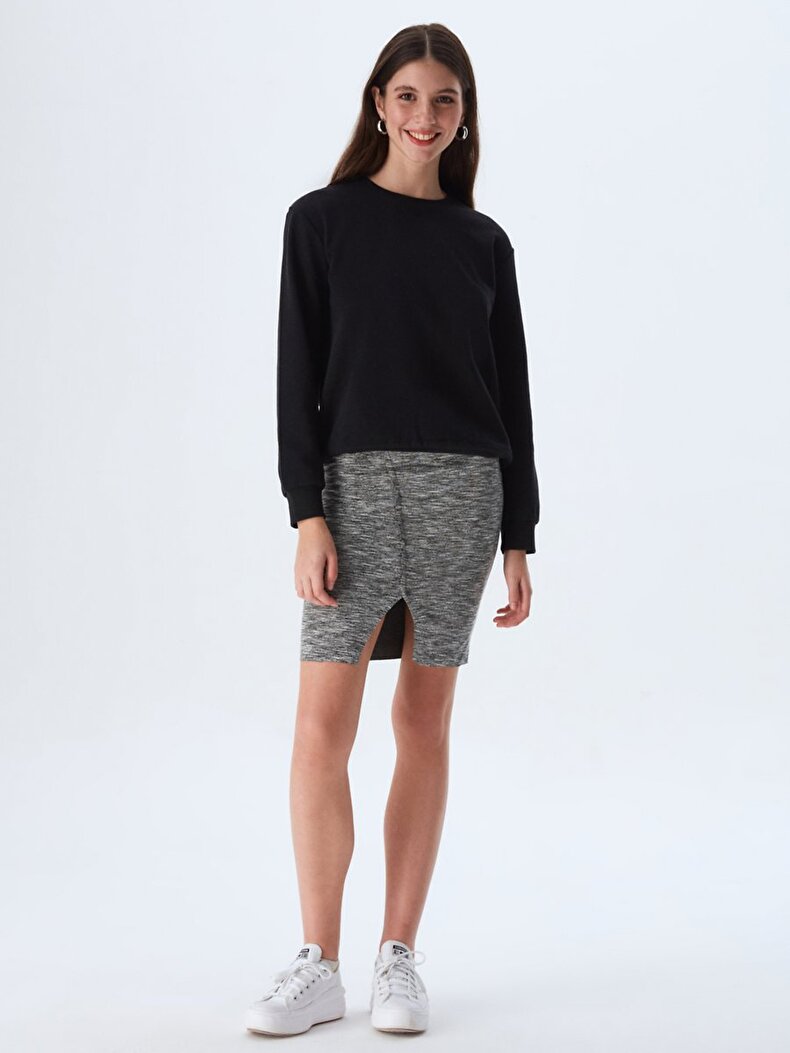 Knitted Tight Grey Skirt