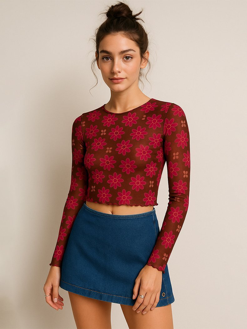 Flower Print Pattern Blouse