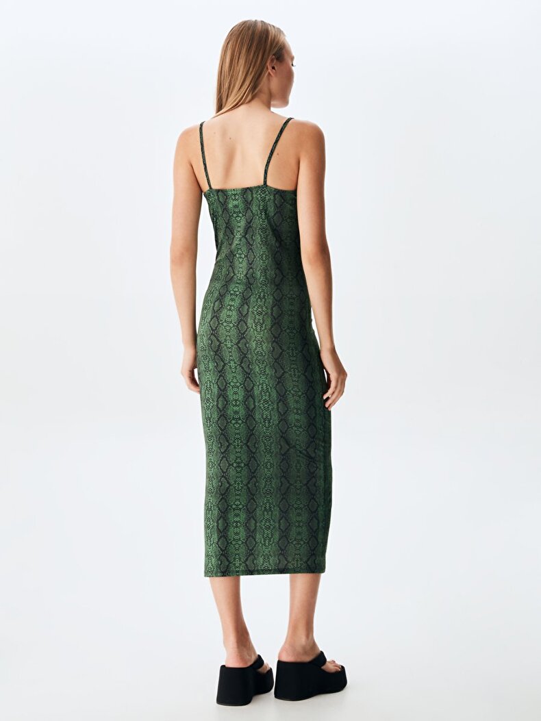LTB Desenli Uzun Yeşil Elbise. 5