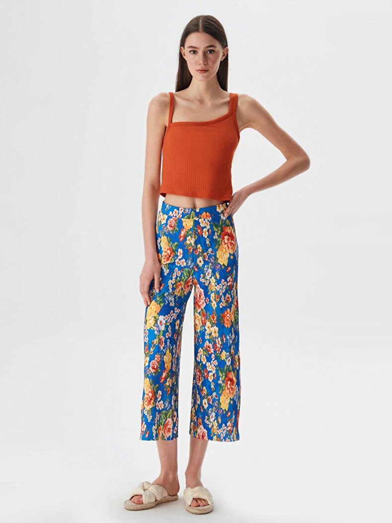 Flower Print Pattern Trousers