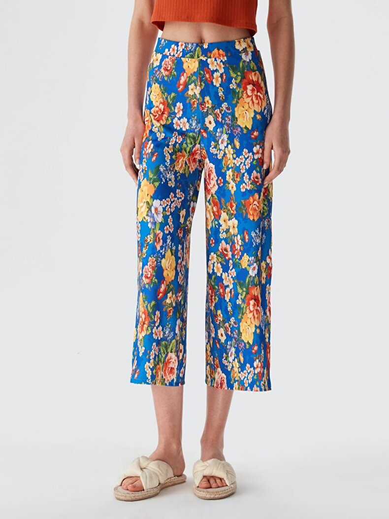 Flower Print Pattern Trousers