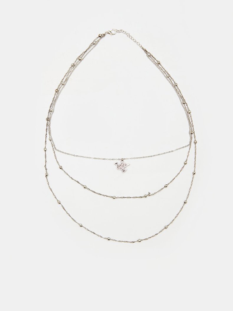 Multi Zi̇nci̇r White Necklace