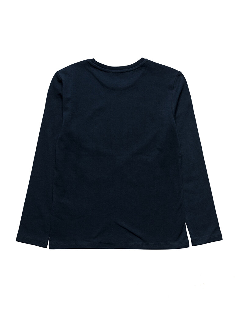 BLAUW T-SHIRT LANGE MOUW 