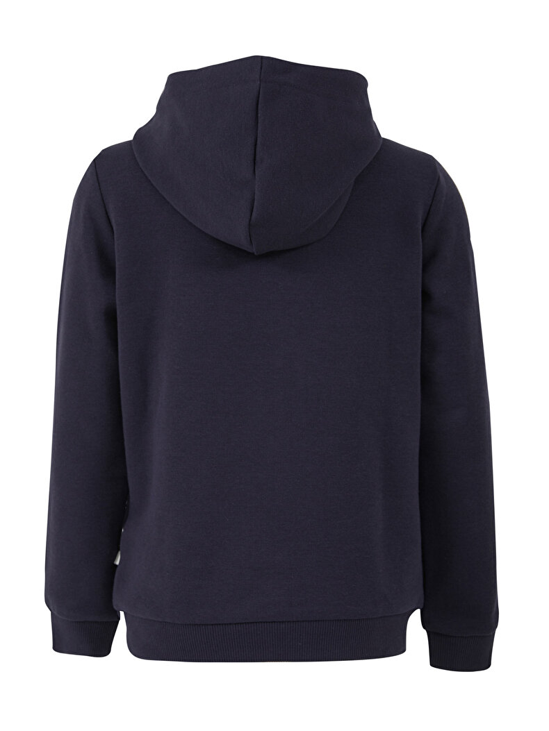Dunkelblau Kapuzensweatshirt