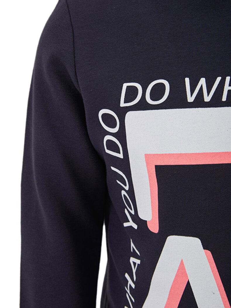Dunkelblau Kapuzensweatshirt