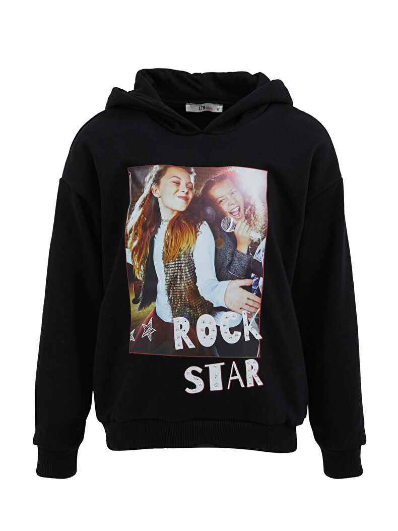 Graphic Print Schwarz Kapuzensweatshirt Graphic Print Schwarz Kapuzensweatshirt