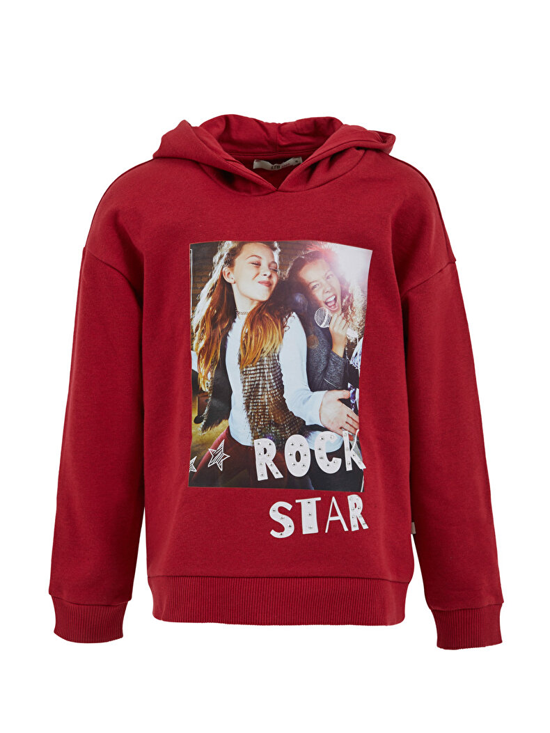 Graphic Print Rot Kapuzensweatshirt Graphic Print Rot Kapuzensweatshirt