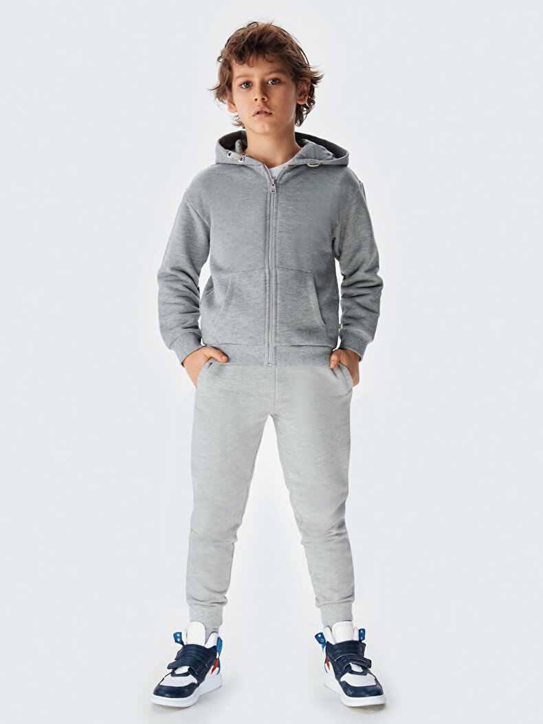 Grau Strickjacke